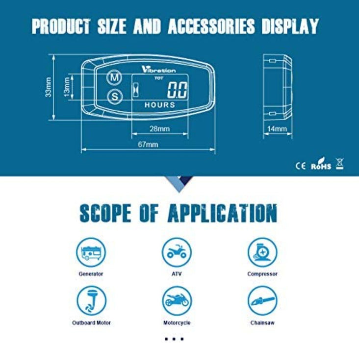 Vibration Hour Meter HM-B015 Hour Meters - LATNEX
