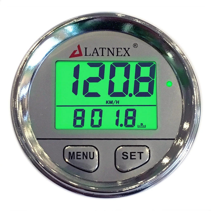 Chrome Digital GPS Speedometer with 3 Backlight Colors & Resettable Odometer Speedometers - LATNEX