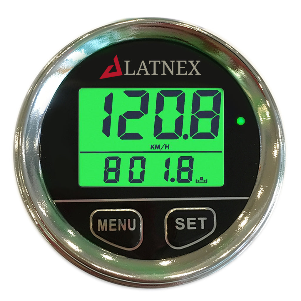 Digital Click Speedometer Chrome Digital GPS Speedometer with 3 Backlight Colors & Resettable Od ...