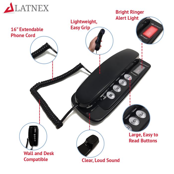 LATNEX Low EMF Corded Landline Telephone LAT-P20 Cases - LATNEX