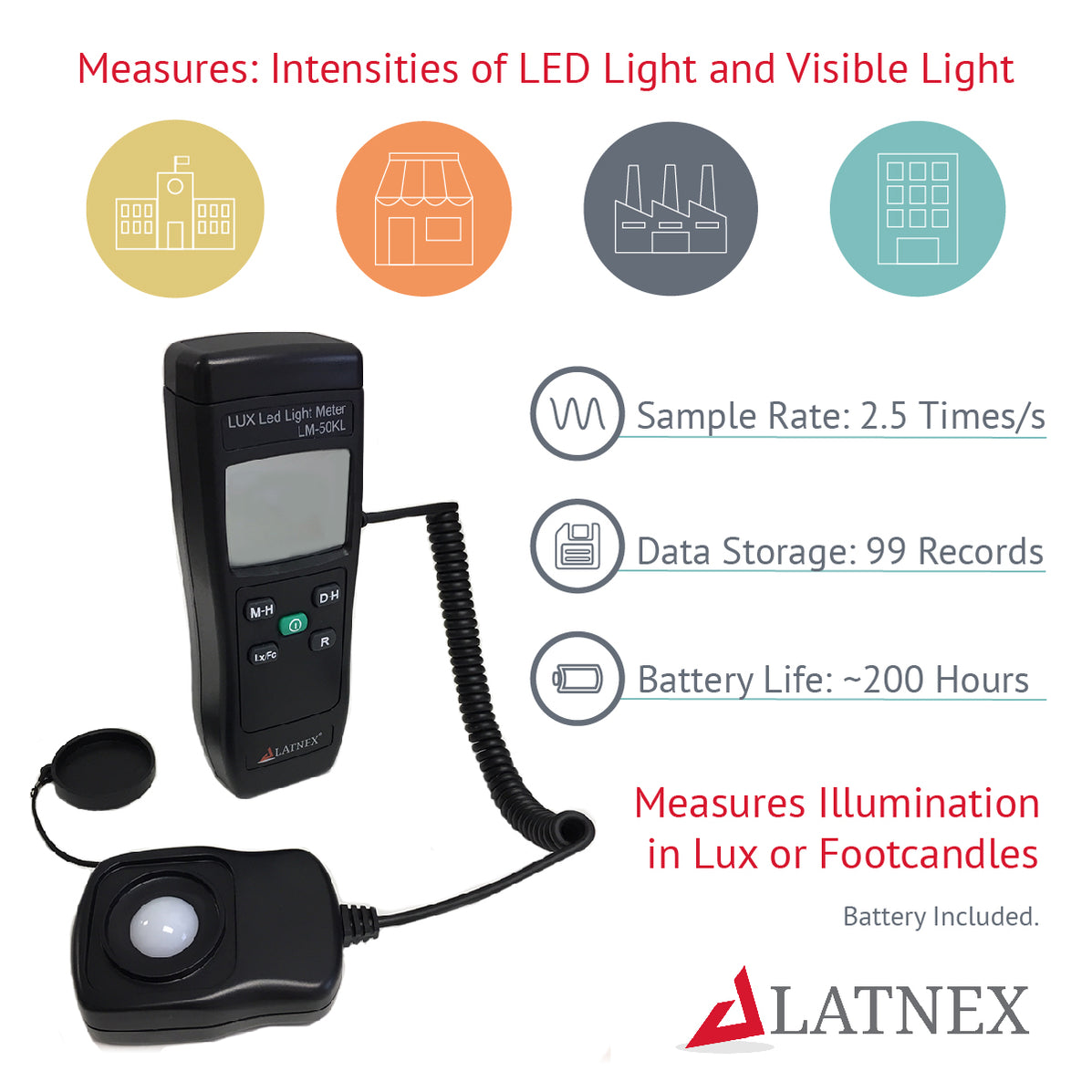 LUX Led Light Meter LM50KL — LATNEX