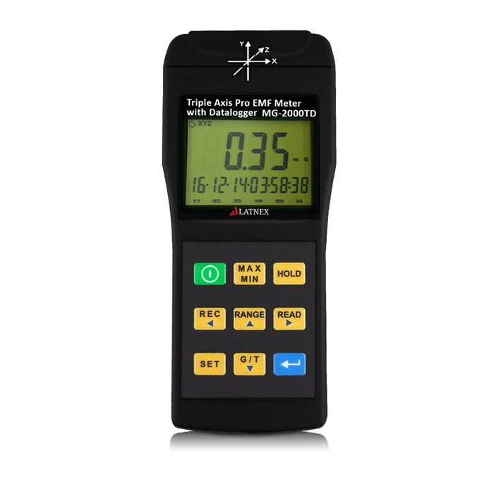 MG-2000TD: Triple Axis Pro EMF Meter with Datalogger EMF Meters - LATNEX