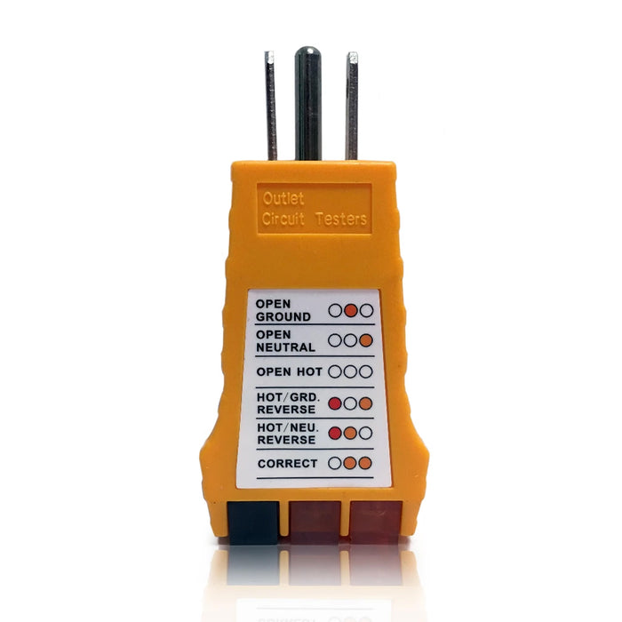 Outlet Circuit Tester for 125VAC Circuits - Detects Faulty Wiring in 3 Wire Receptacle Test & Measurement Equipment - LATNEX