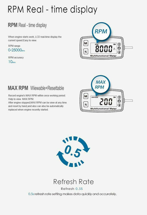 Tach/Hour Meter HM-035T Hour Meters - LATNEX